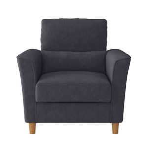 CorLiving Georgia Microfiber Modern Accent Chair - Dark Grey