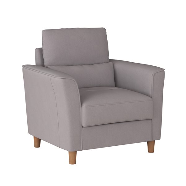 CorLiving Georgia Microfiber Modern Accent Chair - Light Grey