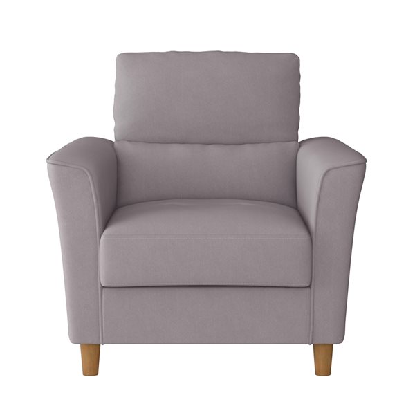 CorLiving Georgia Microfiber Modern Accent Chair - Light Grey
