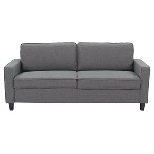 CorLiving Georgia Grey Linen-Like Fabric 77.5-in 3-Seater Sofa