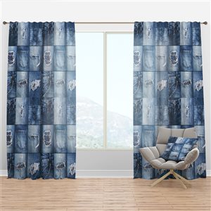 Designart 90-in x 52-in Blue Jeans Close-ups Modern & Contemporary Curtain Panels