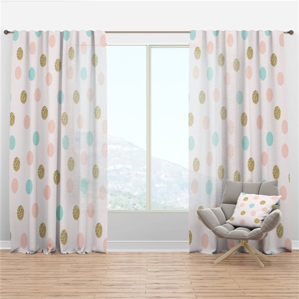 Designart 84in x 52in Gold Chic Design III MidCentury Modern Curtain