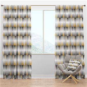 Designart 108-in x 52-in Diamond Retro VIII Mid-Century Modern Blackout Curtain Panel