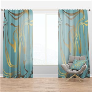 Designart 95-in x 52-in Golden Marble Design I Mid-Century Modern Blackout Curtain Panel