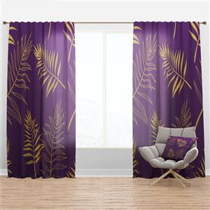 Designart 84-in Tropical Foliage V Mid-Century Modern Blackout Curtain Panel