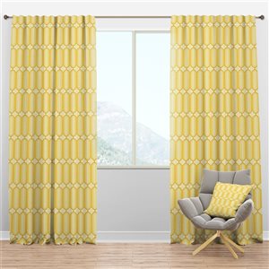 DesignArt 84-in x 52-in Yellow Traditional Blackout Curtain Panel