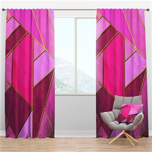 DesignArt 120-in x 52-in Pink Modern/Contemporary Blackout Curtain Panel