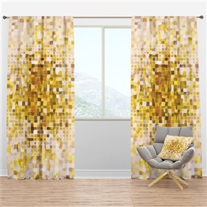 DesignArt 108-in x 52-in Yellow Modern/Contemporary Blackout Curtain Panel