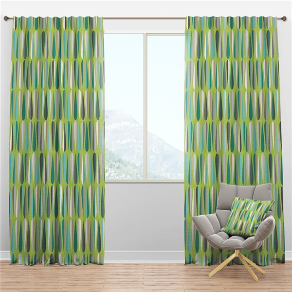Designart 95-in x 52-in Green Traditional Blackout Curtain Panel