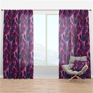 DesignArt 90-in x 52-in Purple Traditional Semi-Sheer Curtain Panel