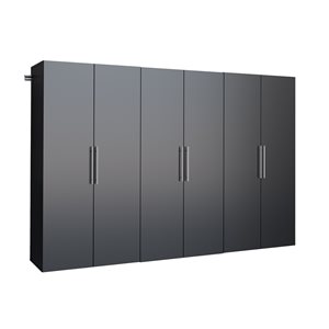 Prepac HangUps 108 x 72-in 3-Pack Black Composite Wood Storage Set