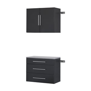Prepac HangUps 30-in x 72-in Black Composite Wood - Storage Set A (2-Pack)