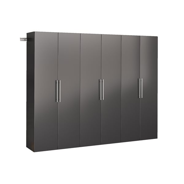 Armoire HungUps de Prepac en bois composite noir, 90 po x 72 po, ensemble de rangement D (Paquet de 3)