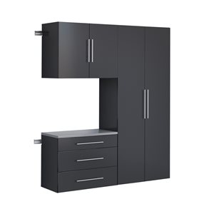 Armoire HungUps de Prepac en bois composite noir, 60 po x 72 po, ensemble de rangement B (Paquet de 3)