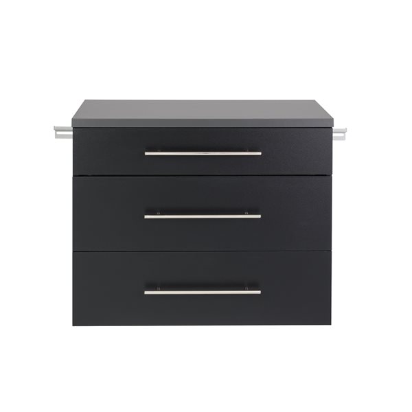 Prepac HangUps 30-in x 24-in Black Composite Wood Drawer Base Storage Cabinet