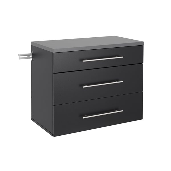 Prepac HangUps 30-in x 24-in Black Composite Wood Drawer Base Storage Cabinet