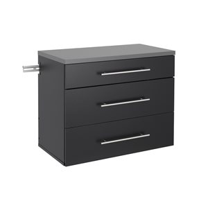 Prepac HangUps 30-in x 24-in Black Composite Wood Drawer Base Storage Cabinet