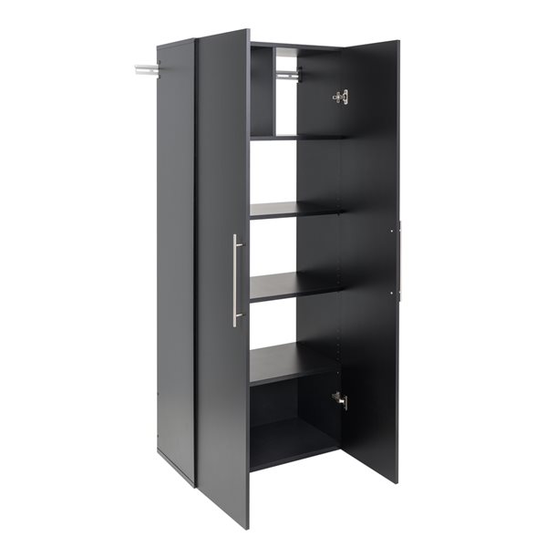 Armoire de rangement HungUps de Prepac en bois composite noir, 30 po x 72 po