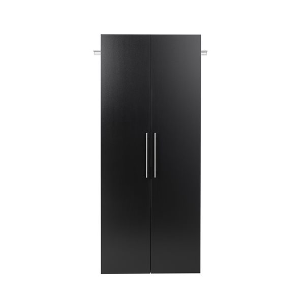 Armoire de rangement HungUps de Prepac en bois composite noir, 30 po x 72 po