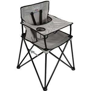 Chaise pliante de camping par Ciao Baby, gris à carreaux