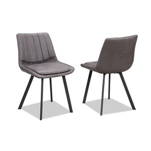 HomeTrend Carrie Traditional Faux Suede Upholstered Side Chair (Metal Frame) - Set of 2