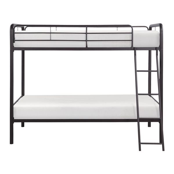 HomeTrend Lunar Dark Bronze Twin Over Twin Bunk Bed