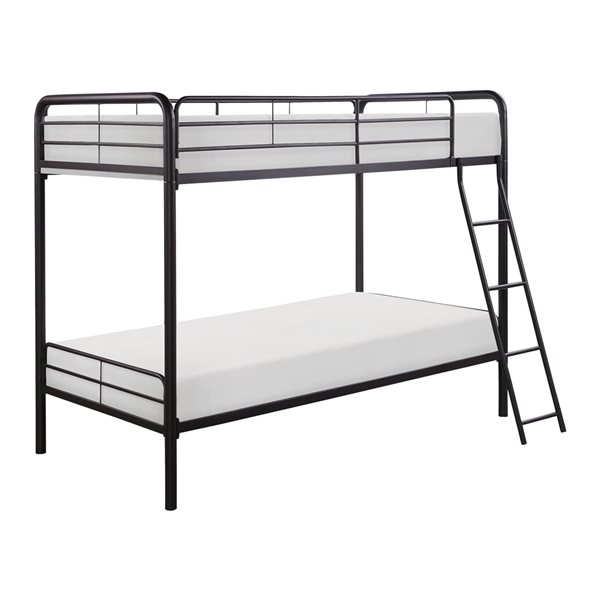 HomeTrend Lunar Dark Bronze Twin Over Twin Bunk Bed