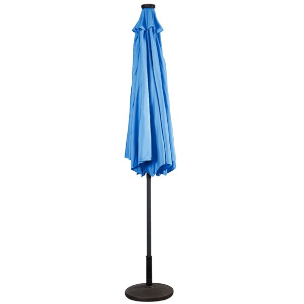 Costway 10-ft Blue Garden Patio Umbrella Crank with LED