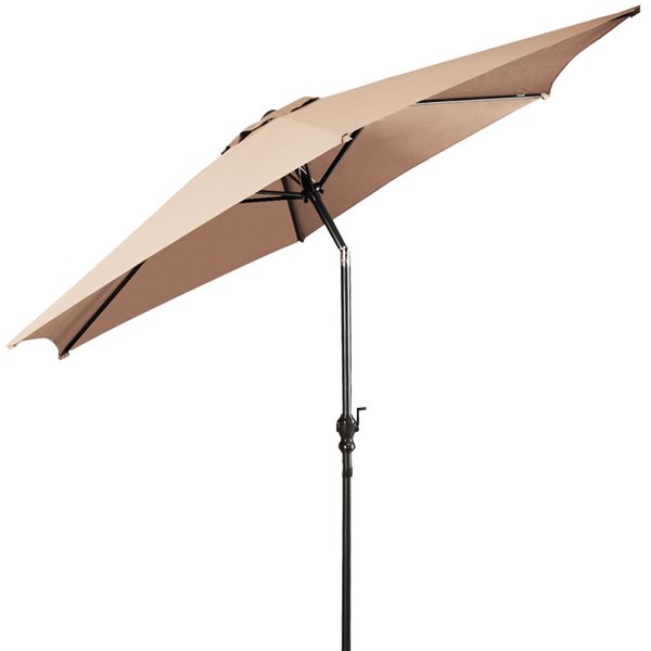 Costway 10-ft Off-White Garden Patio Umbrella Crank