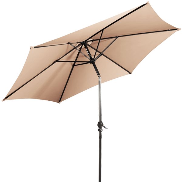 Costway 10-ft Off-White Garden Patio Umbrella Crank