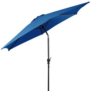 Costway 10-ft Blue Garden Patio Umbrella Crank