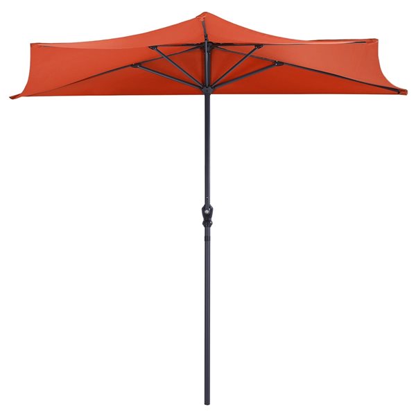 Costway 8.7-ft Orange Garden Patio Umbrella Crank