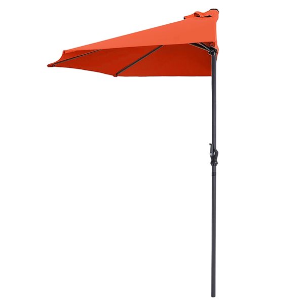 Costway 8.7-ft Orange Garden Patio Umbrella Crank