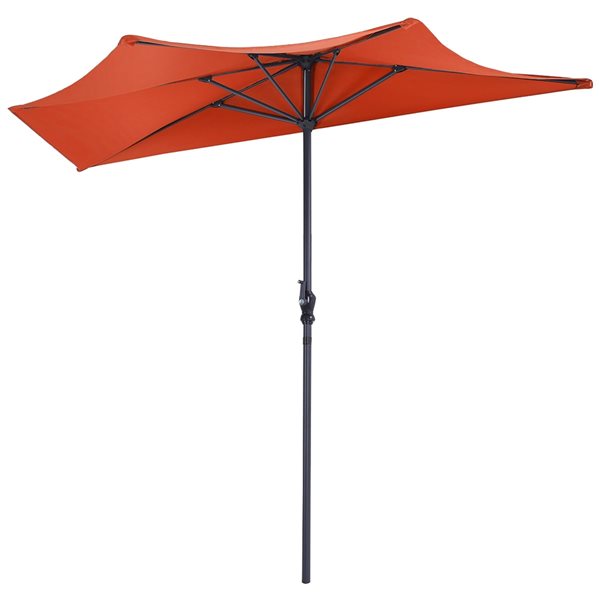 Costway 8.7-ft Orange Garden Patio Umbrella Crank