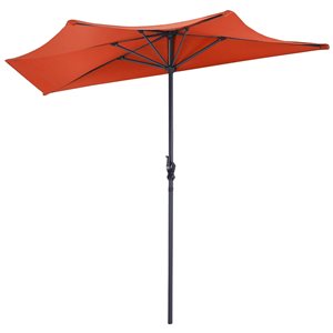 Costway 8.7-ft Orange Garden Patio Umbrella Crank