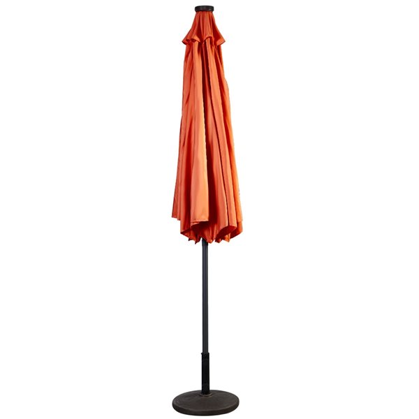 Costway 10-ft Orange Garden Patio Umbrella Crank with LED