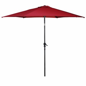 Costway 10-ft Garden Patio Umbrella Crank in Burgundy