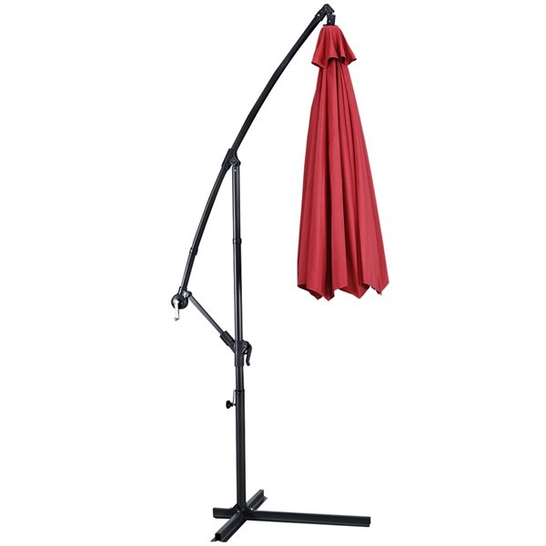 Costway 10-ft Burgundy Garden Patio Umbrella Crank