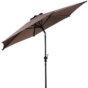 Costway 10-ft Tan Garden Patio Umbrella Crank