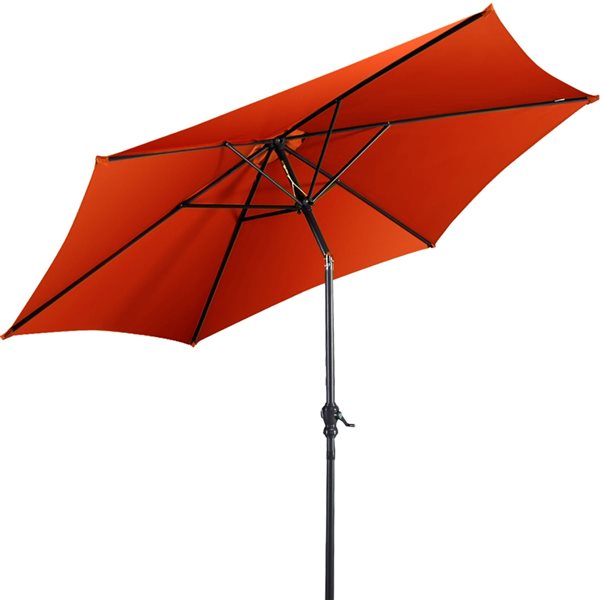 Costway 9-ft Orange Garden Patio Umbrella Crank