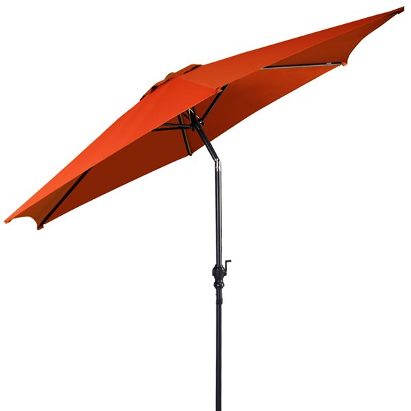 Costway 9-ft Orange Garden Patio Umbrella Crank