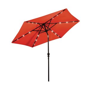 Costway 9-ft Orange Garden Patio Umbrella Crank with LED