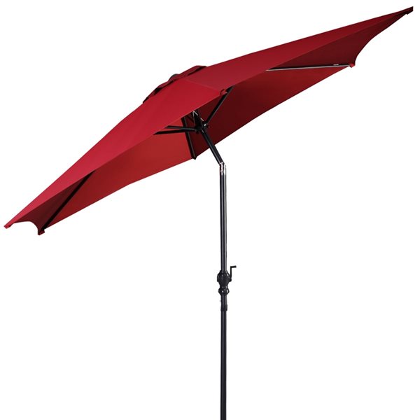 Costway 9-ft Burgundy Garden Patio Umbrella Crank