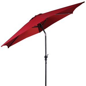 Costway 9-ft Burgundy Garden Patio Umbrella Crank