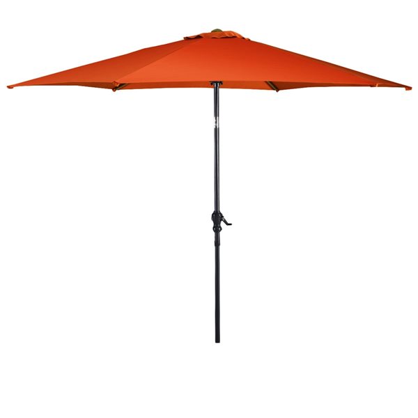 Costway 10-ft Orange Garden Patio Umbrella Crank