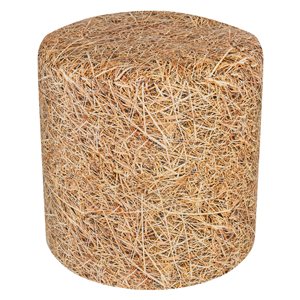 Pouf or rond Cube Straw en polyester par Gouchee Home