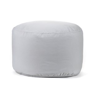 Gouchee Home Soleil Modern Silver Synthetic Round Ottoman
