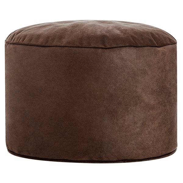 Gouchee Home Dotcom Cuba Modern Brown Polyester Round Ottoman