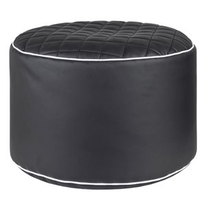 Gouchee Home Dotcom Modo Modern Black Polyester Round Ottoman