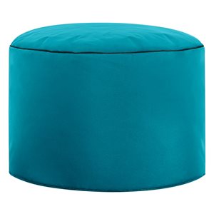 Gouchee Home Dotcom Brava Modern Turquoise Polyester Round Ottoman